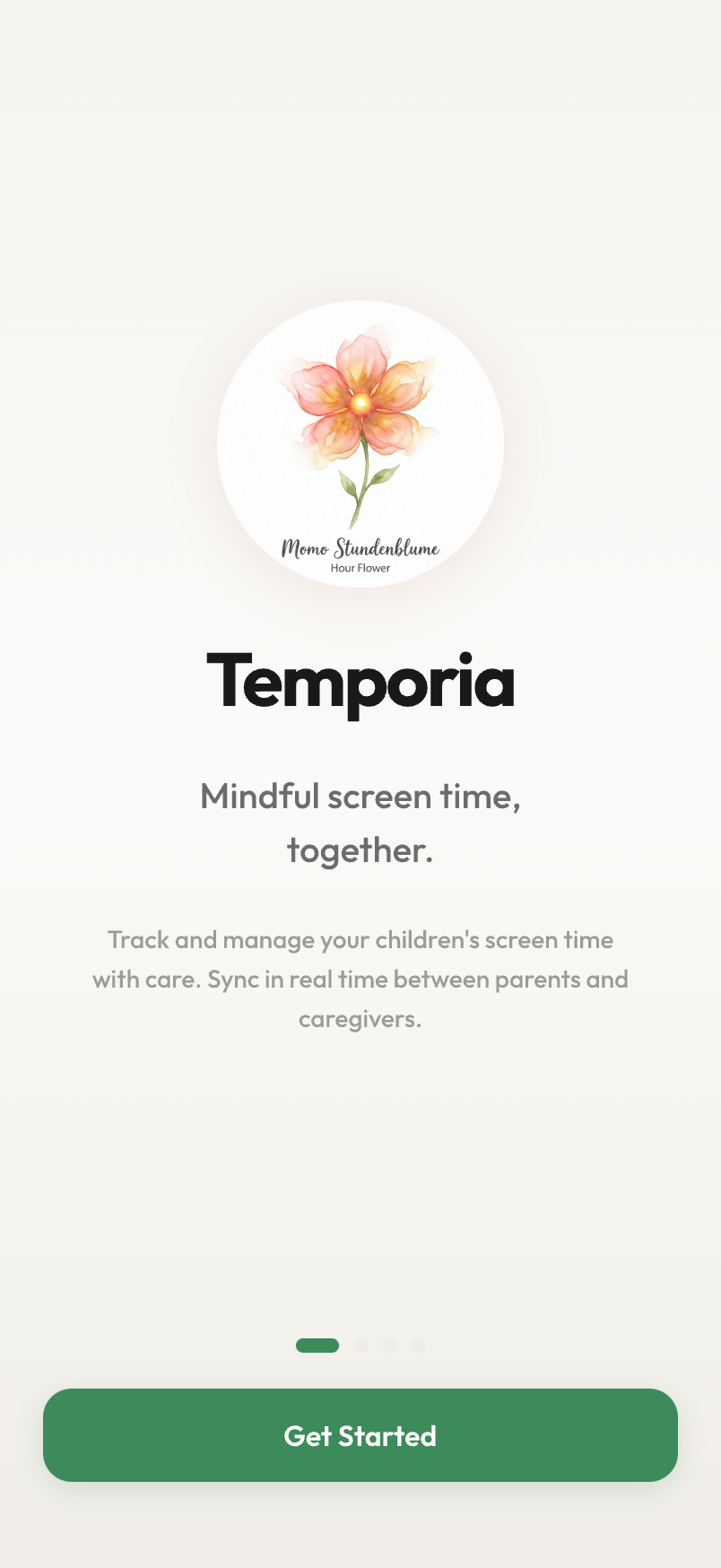 Tempora screen, Welcome